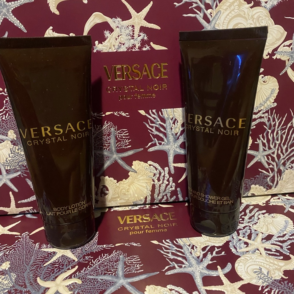 Versace Crystal Noir Body Wash and Lotion Set - Dark Brown